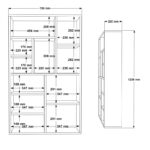 Bookcase Boteca 10-seater in natural-white shade 75x22x123.6cm - Слика 4