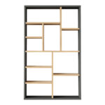 Bookcase Boteca 10-seater in oak-anthracite shade 75x22x123.6cm - Слика 2