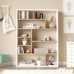 Bookcase Decora in natural-whiteshade 90x22x123.6cm - Слика 3