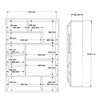 Bookcase Decora in natural-whiteshade 90x22x123.6cm - Слика 4