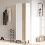 Shoe rack for 18 pairs Scarpiera in natural-white shade 57.2x35.5x185.65cm - Image 2