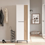 Shoe rack for 18 pairs Scarpiera in natural-white shade 57.2x35.5x185.65cm - Image 3