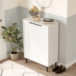 Полица за чевли Kinga со 5 полици во бела боја 72x35.5x105.6 см