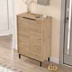 Shoe rack Kinga 5 shelves in natural 72x35.5x105.6cm - Слика 2