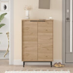 Shoe rack Kinga 5 shelves in natural 72x35.5x105.6cm - Слика 3