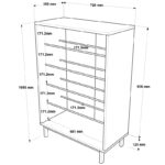 Shoe rack Kinga 5 shelves in natural 72x35.5x105.6cm - Слика 5