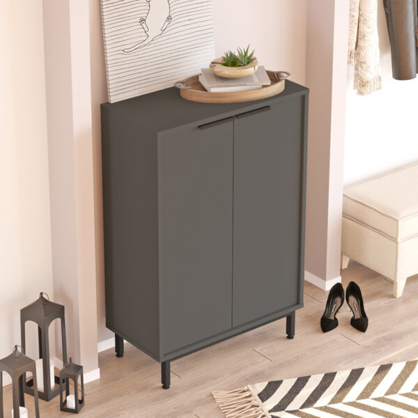 Shoe rack Kinga 5 shelves in anthracite 72x35.5x105.6cm