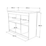 Kogile kitchen table-counter in white shade 120x60x88.2cm - Слика 5