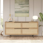 Baron console with storage space in natural shade 160x44.5x74.3cm - Image 2