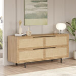 Baron console with storage space in natural shade 160x44.5x74.3cm