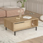 Baron coffee table with storage space in natural shade 90x60x37.6cm - Image 2
