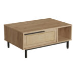 Baron coffee table with storage space in natural shade 90x60x37.6cm