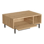Baron coffee table with storage space in natural shade 90x60x37.6cm - Image 4