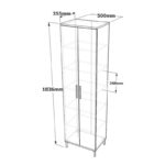 Cambi column cabinet in brown-anthracite shade 50x35.5x183.6cm - Слика 5