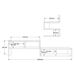 Kakomo living room set in white-natural shade 170x29.5x43cm - Слика 5