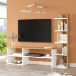 Perla living room set in white-natural 120x29.5x41.8cm - Image 2