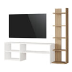 Perla living room set in white-natural 120x29.5x41.8cm