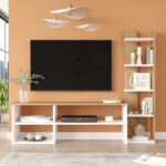 Perla living room set in white-natural 120x29.5x41.8cm - Image 3