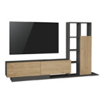 Damon living room set in natural-anthracite color 140x29.5x39.5cm