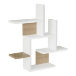 Nogara wall shelf in natural-white shade 62.6x14.5x66.2cm