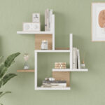 Nogara wall shelf in natural-white shade 62.6x14.5x66.2cm - Слика 3