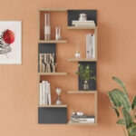 Pomar wall shelf in natural-anthracite shade 47.2x14.5x92.5cm - Image 3