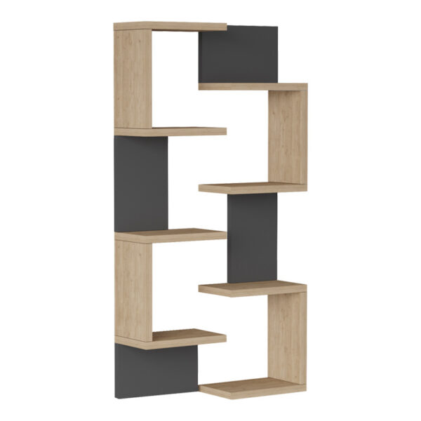Pomar wall shelf in natural-anthracite shade 47.2x14.5x92.5cm