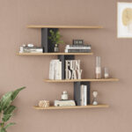Zaka wall shelf in natural-anthracite shade 98.7x14.5x78cm - Image 2