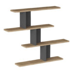 Zaka wall shelf in natural-anthracite shade 98.7x14.5x78cm