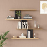 Zaka wall shelf in natural-anthracite shade 98.7x14.5x78cm - Image 3