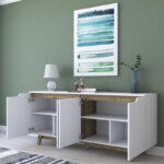 Buffet Rafaelo walnut-white 180x45x78,5cm - Слика 3