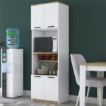 Kitchen cabinet with shelves Rowan white-walnut 60x42x182cm - Слика 2