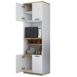 Kitchen cabinet with shelves Rowan white-walnut 60x42x182cm - Слика 3