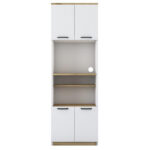 Kitchen cabinet with shelves Rowan white-walnut 60x42x182cm - Слика 4