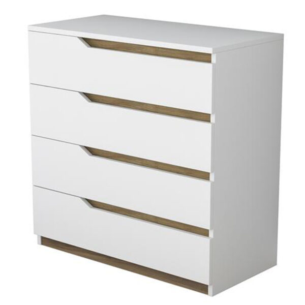 Chest of 4 drawers Verena white-walnut 80x47x92cm