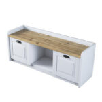 Shoe bench Arthur I 8 pairs white-walnut 120x40x45cm
