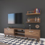 Tv unit Jasmine in walnut color 80x35x48.5cm - Image 2