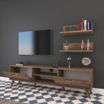 Tv unit Jasmine in walnut color 80x35x48.5cm - Image 3