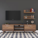 Tv unit Jasmine in walnut color 80x35x48.5cm - Image 4
