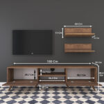 Tv unit Jasmine in walnut color 80x35x48.5cm - Image 5