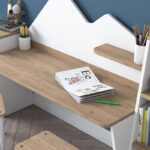 Office set for children 3pcs Bubble walnut-white180x45x93.5cm - Слика 4