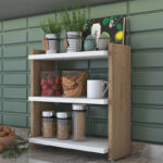 Wall shelf unit Anthia walnut-white 43.5x15x45cm - Слика 2