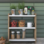 Wall shelf unit Anthia walnut-white 43.5x15x45cm - Слика 3