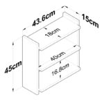Wall shelf unit Anthia walnut-white 43.5x15x45cm - Слика 6