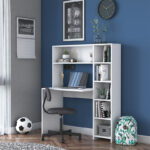 Desk with libradry Janson white 113x40x142cm - Слика 2