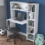 Desk with libradry Janson white 113x40x142cm - Слика 3