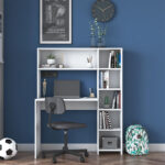 Desk with libradry Janson white 113x40x142cm - Слика 4