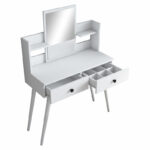 Dressing table with mirror Rainy white 90x38.2x111.8cm - Слика 4