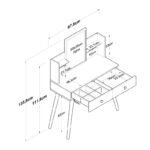 Dressing table with mirror Rainy white 90x38.2x111.8cm - Слика 5