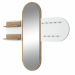 Wall hanger Baunty with mirror white-walnut125x2x122cm